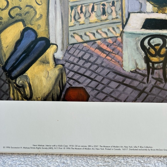 Henri Matisse Print Interior With A Violin Case 1996 MoMa 14” T X 11” W Orig pac - Picture 2 of 6